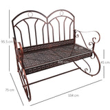 Steel 2 Seater Rocking Garden Bench Loveseat - Velmora