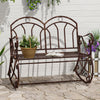 Steel 2 Seater Rocking Garden Bench Loveseat - Velmora