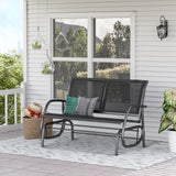 Steel 2 Seater Swing Gliding Garden Bench - Velmora