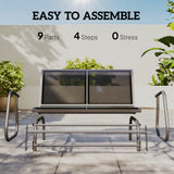 Steel 2 Seater Swing Gliding Garden Bench - Velmora