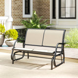 Steel 2 Seater Swing Gliding Garden Bench - Velmora