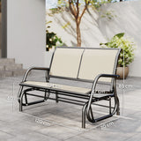 Steel 2 Seater Swing Gliding Garden Bench - Velmora