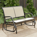 Steel 2 Seater Swing Gliding Garden Bench - Velmora