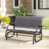 Steel 2 Seater Swing Gliding Garden Bench - Velmora