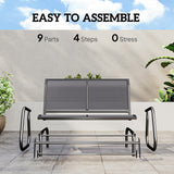 Steel 2 Seater Swing Gliding Garden Bench - Velmora
