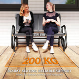 Steel 2 Seater Swing Gliding Garden Bench - Velmora