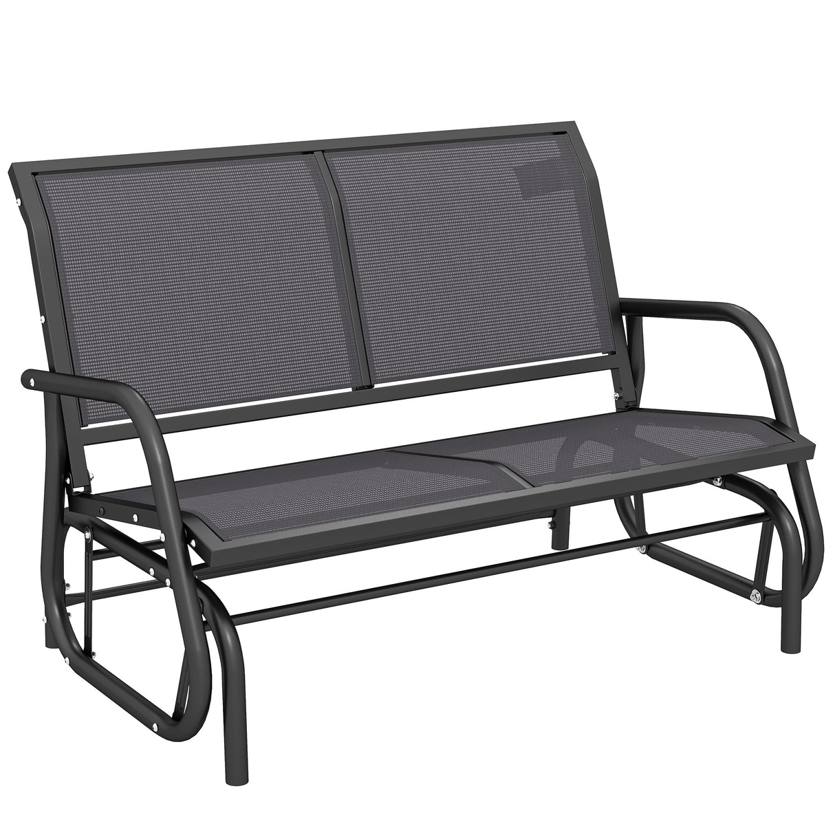 Steel 2 Seater Swing Gliding Garden Bench - Velmora