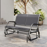 Steel 2 Seater Swing Gliding Garden Bench - Velmora