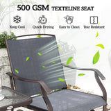 Steel 2 Single Seater Garden Glider Rocking Chairs And Table Set - Velmora