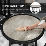 Steel 3 Piece Garden Bistro Set With Round Plastic Top Table and 2 Stackable Chairs - Velmora