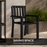 Steel 3 Piece Garden Bistro Set With Round Plastic Top Table and 2 Stackable Chairs - Velmora