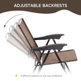 Steel 3 Pieces Garden Bistro Set With 2 Folding Backrest Adjustable Armchairs - Velmora