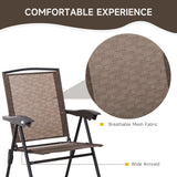 Steel 3 Pieces Garden Bistro Set With 2 Folding Backrest Adjustable Armchairs - Velmora
