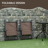 Steel 3 Pieces Garden Bistro Set With 2 Folding Backrest Adjustable Armchairs - Velmora