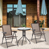 Steel 3 Pieces Garden Bistro Set With 2 Folding Backrest Adjustable Armchairs - Velmora