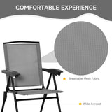 Steel 3 Pieces Garden Bistro Set With 2 Folding Backrest Adjustable Armchairs - Velmora