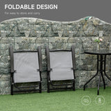 Steel 3 Pieces Garden Bistro Set With 2 Folding Backrest Adjustable Armchairs - Velmora
