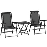 Steel 3 Pieces Garden Bistro Set With Coffee Table - Velmora