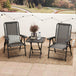 Steel 3 Pieces Garden Bistro Set With Coffee Table - Velmora