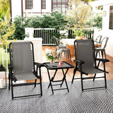Steel 3 Pieces Garden Bistro Set With Coffee Table - Velmora