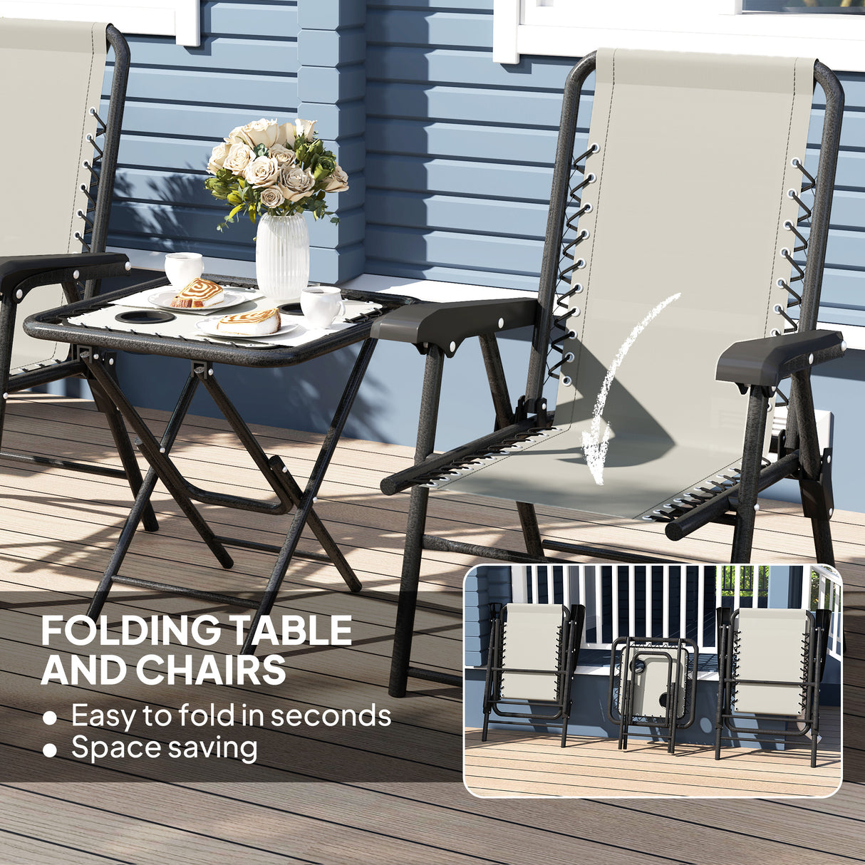 Steel 3 Pieces Garden Bistro Set With Coffee Table - Velmora