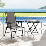 Steel 3 Pieces Garden Bistro Set With Coffee Table - Velmora