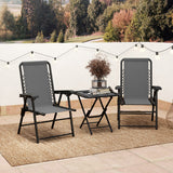 Steel 3 Pieces Garden Bistro Set With Coffee Table - Velmora