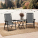 Steel 3 Pieces Garden Bistro Set With Coffee Table - Velmora