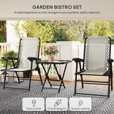 Steel 3 Pieces Garden Bistro Set With Coffee Table - Velmora