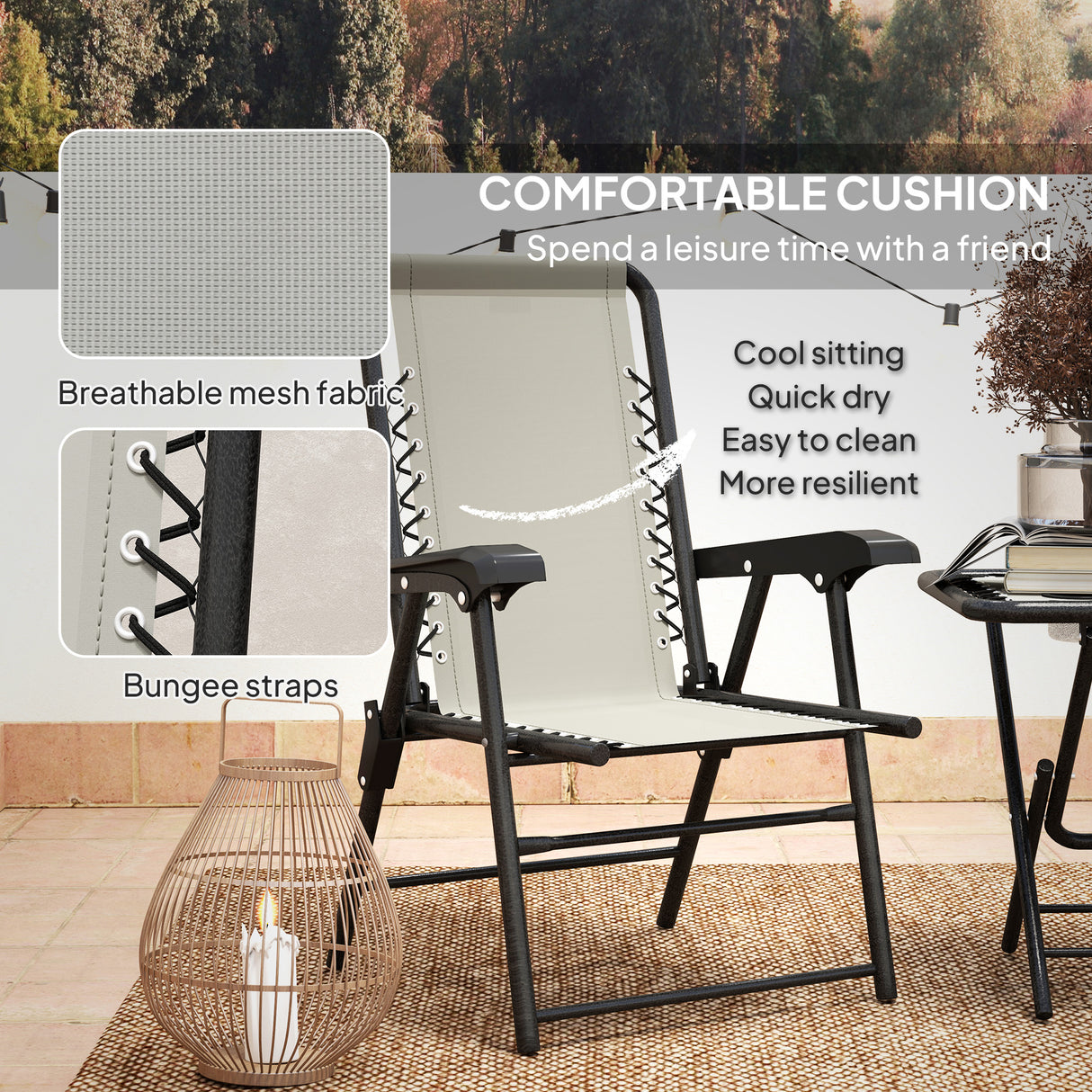 Steel 3 Pieces Garden Bistro Set With Coffee Table - Velmora