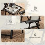 Steel 3 Pieces Garden Bistro Set With Coffee Table - Velmora