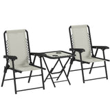 Steel 3 Pieces Garden Bistro Set With Coffee Table - Velmora