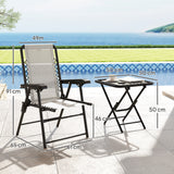 Steel 3 Pieces Garden Bistro Set With Coffee Table - Velmora