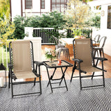 Steel 3 Pieces Garden Bistro Set With Coffee Table - Velmora
