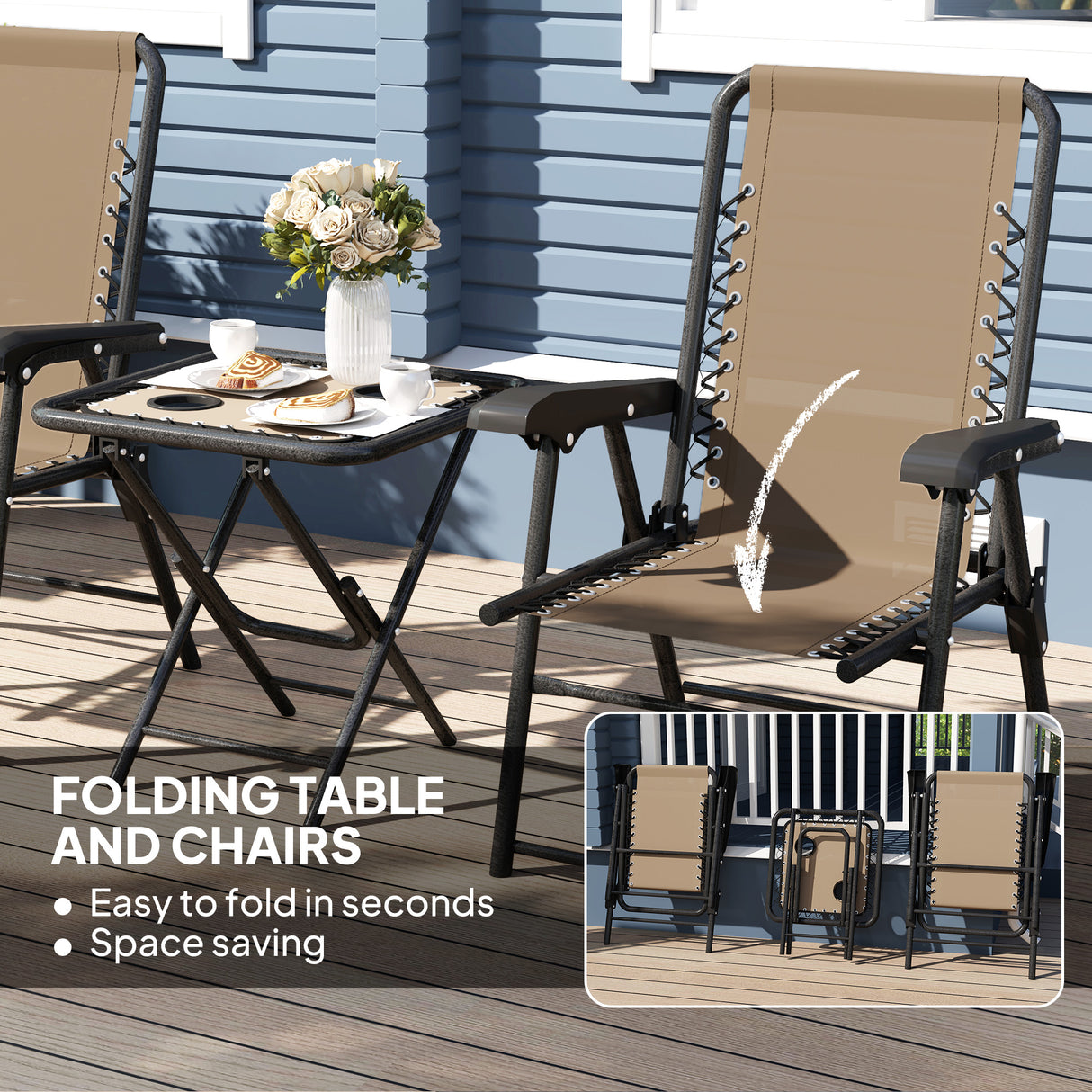 Steel 3 Pieces Garden Bistro Set With Coffee Table - Velmora