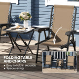 Steel 3 Pieces Garden Bistro Set With Coffee Table - Velmora