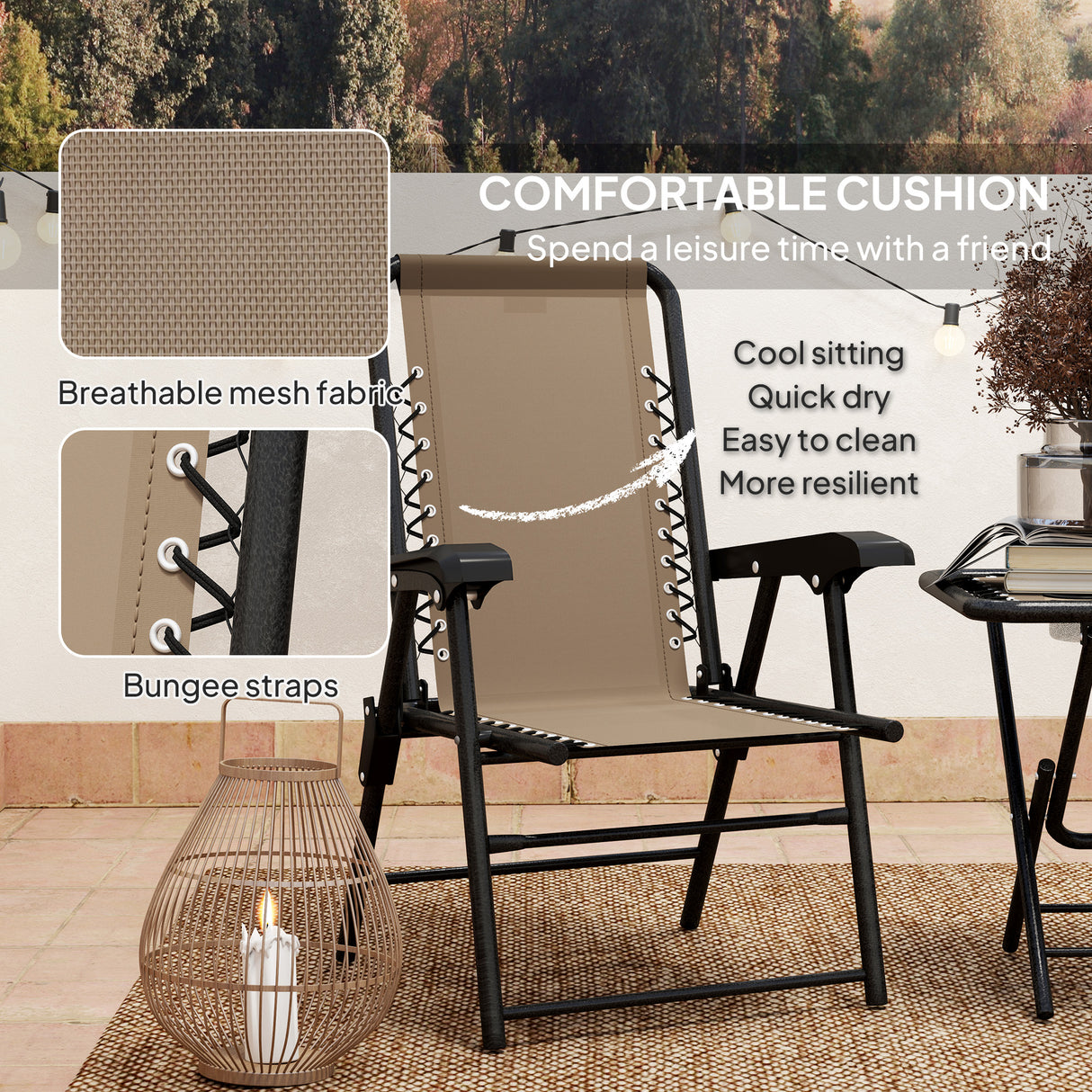Steel 3 Pieces Garden Bistro Set With Coffee Table - Velmora