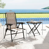 Steel 3 Pieces Garden Bistro Set With Coffee Table - Velmora