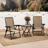 Steel 3 Pieces Garden Bistro Set With Coffee Table - Velmora