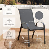Steel 3 Pieces Garden Bistro Set With Round Glass Top Coffee Table - Velmora
