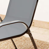 Steel 3 Pieces Garden Bistro Set With Round Glass Top Coffee Table - Velmora