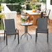 Steel 3 Pieces Garden Bistro Set With Round Glass Top Coffee Table - Velmora