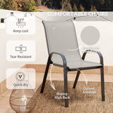 Steel 3 Pieces Garden Bistro Set With Round Glass Top Coffee Table - Velmora