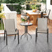 Steel 3 Pieces Garden Bistro Set With Round Glass Top Coffee Table - Velmora