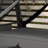 Steel 3 Seater Convertible Swing Chair Bed With Fabric Curtained Canopy - Velmora