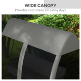 Steel 3 Seater Convertible Swing Chair Bed With Fabric Curtained Canopy - Velmora