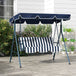 Steel 3 Seater Garden Swing Chair With Adjustable Canopy - Velmora