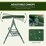 Steel 3 Seater Garden Swing Chair With Adjustable Canopy - Velmora