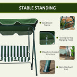 Steel 3 Seater Garden Swing Chair With Adjustable Canopy - Velmora