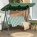 Steel 3 Seater Garden Swing Chair With Adjustable Canopy - Velmora